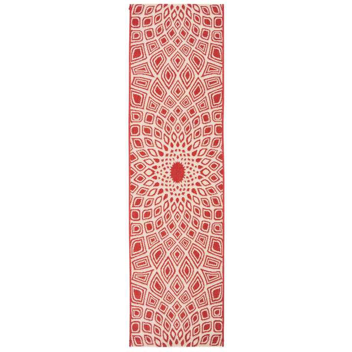 SAFAVIEH Outdoor CY6616-23821 Courtyard Red / Beige Rug Image 1