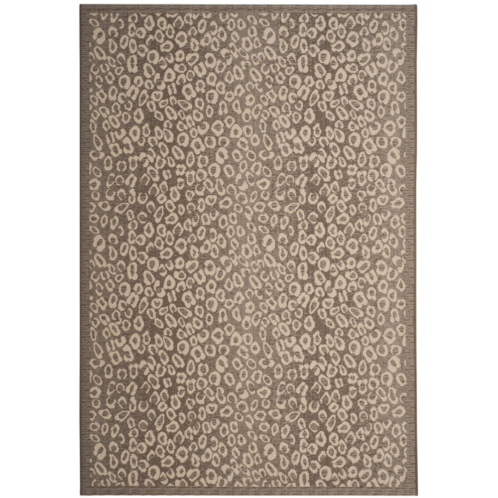 SAFAVIEH Outdoor CY6659-07921 Courtyard Dark Beige / Beige Rug Image 2