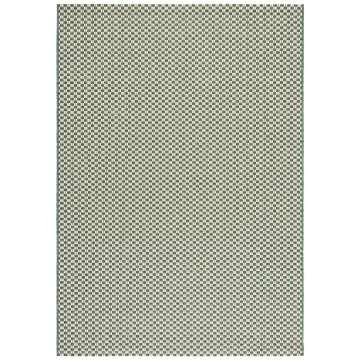 SAFAVIEH Outdoor CY6653-32221 Courtyard Dark Green / Beige Rug Image 1