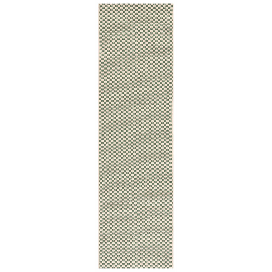 SAFAVIEH Outdoor CY6653-32221 Courtyard Dark Green / Beige Rug Image 1