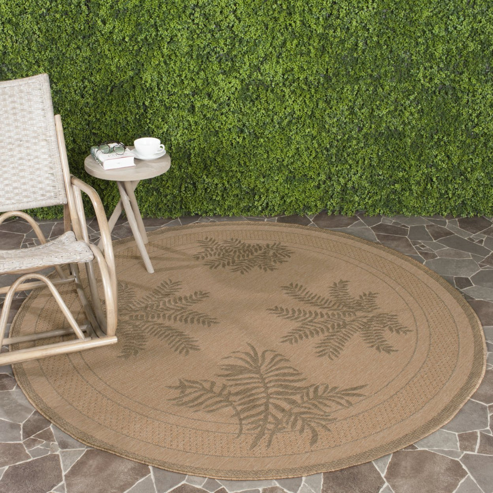 SAFAVIEH Indoor Outdoor CY6683-39 Courtyard Natural / Gold Rug Image 2