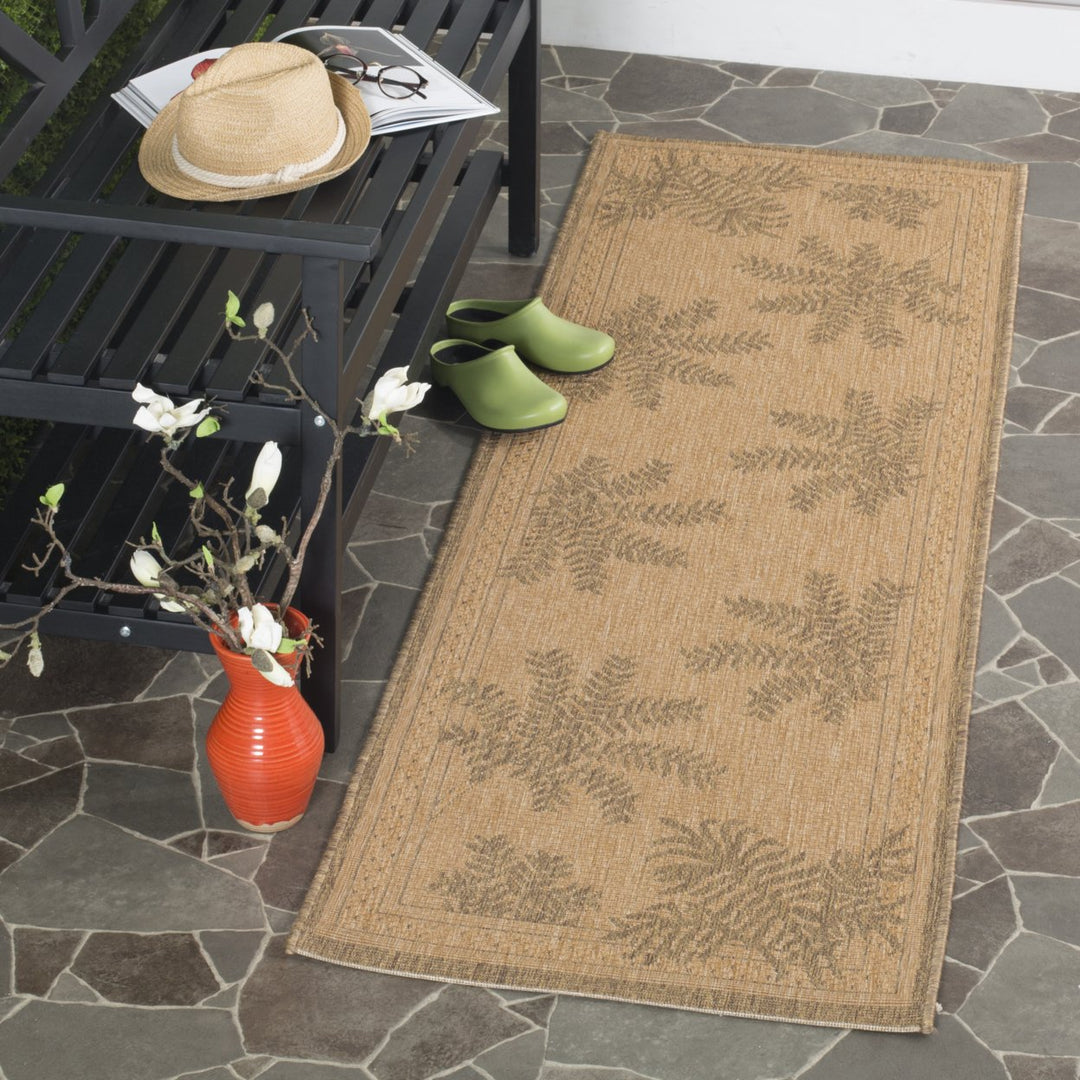 SAFAVIEH Indoor Outdoor CY6683-39 Courtyard Natural / Gold Rug Image 3