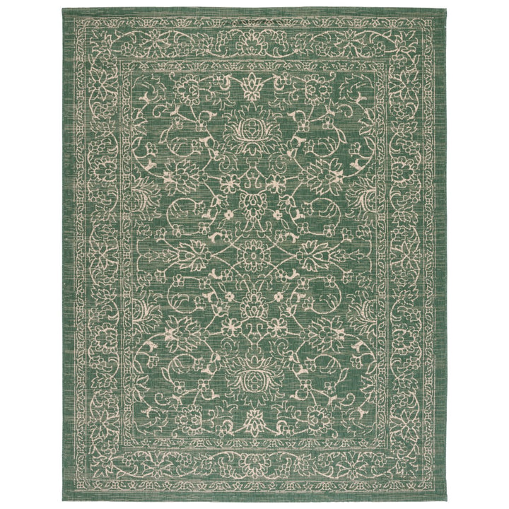 SAFAVIEH Outdoor CY6680-32221 Courtyard Dark Green / Beige Rug Image 1