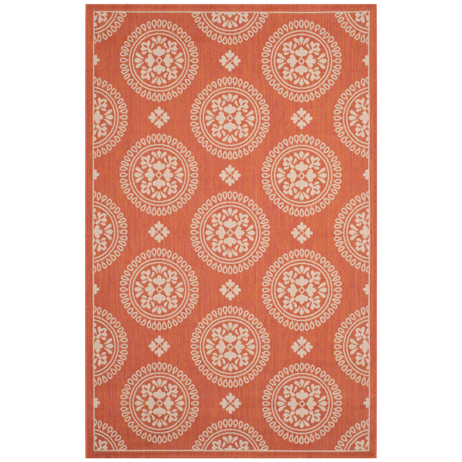 SAFAVIEH Outdoor CY6716-231 Courtyard Collection Terracotta Rug Image 1