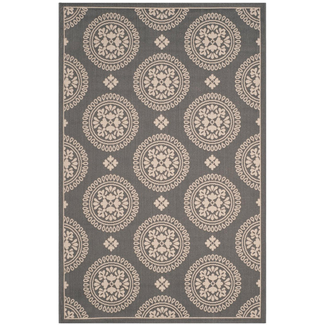 SAFAVIEH Outdoor CY6716-236 Courtyard Collection Grey Rug Image 1