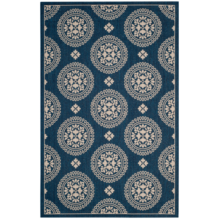 SAFAVIEH Outdoor CY6716-258 Courtyard Collection Navy Rug Image 1