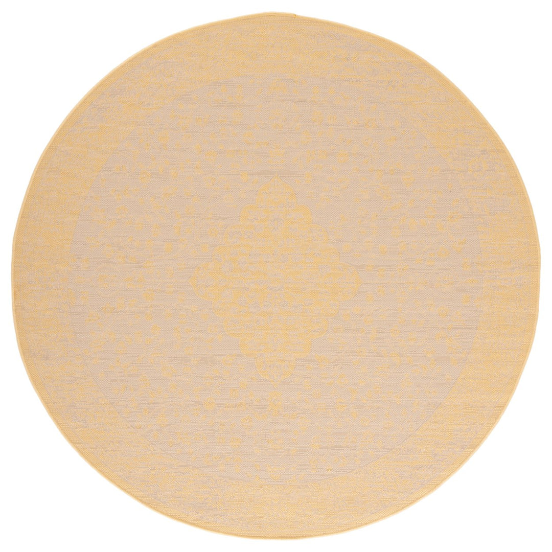 SAFAVIEH Outdoor CY6720-30612 Courtyard Beige / Gold Rug Image 1