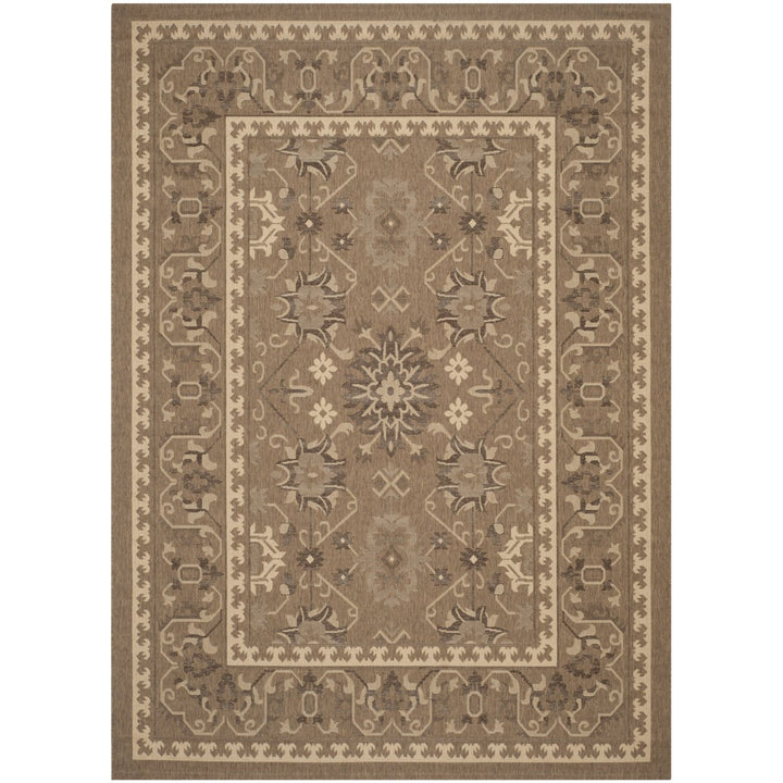 SAFAVIEH Indoor Outdoor CY6727-22 Courtyard Brown / Creme Rug Image 1