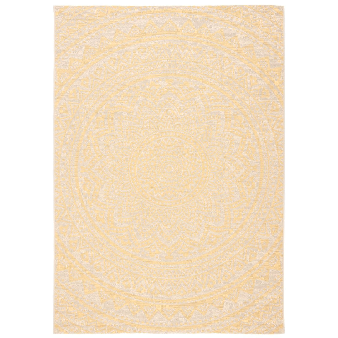 SAFAVIEH Outdoor CY6734-30612 Courtyard Beige / Gold Rug Image 1