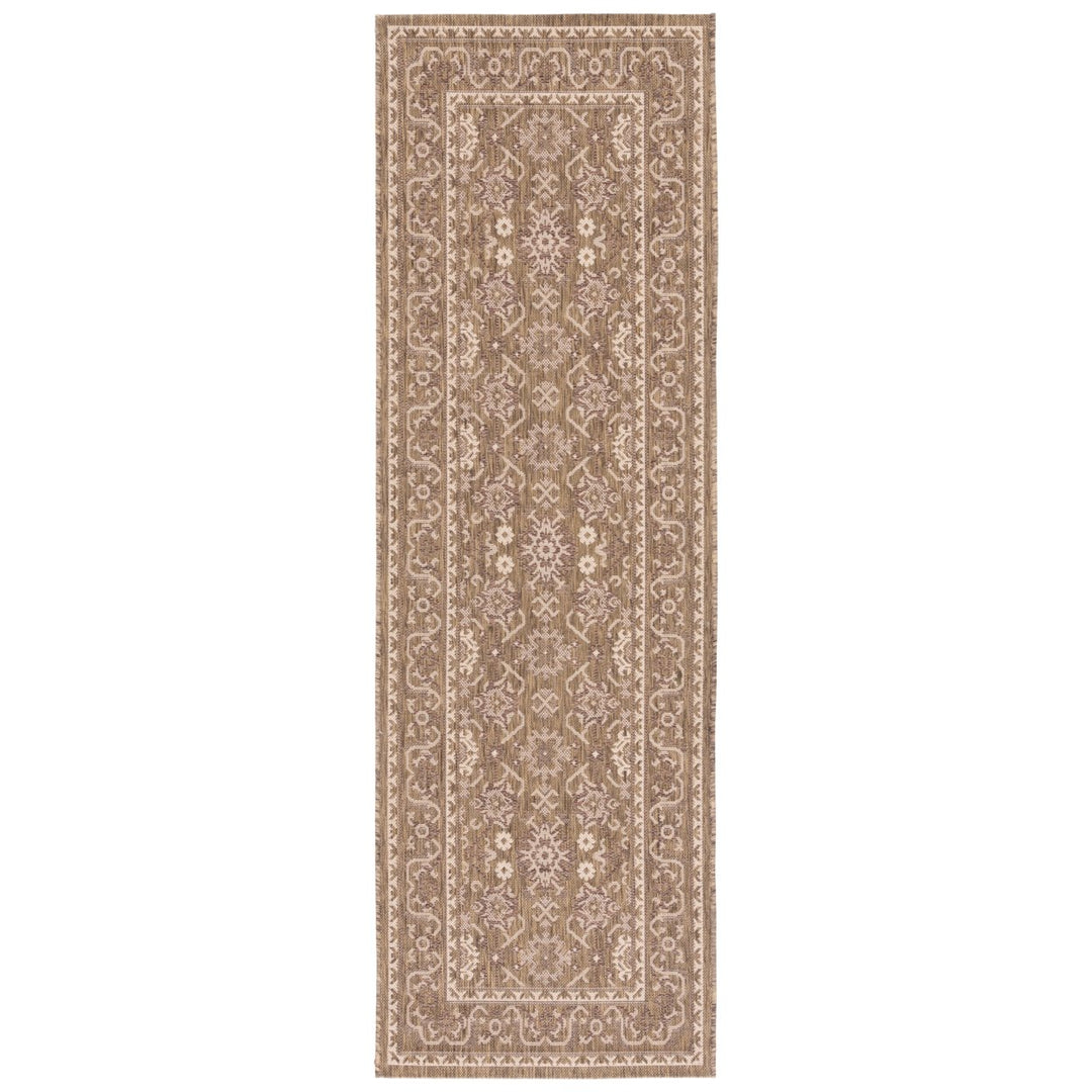 SAFAVIEH Indoor Outdoor CY6727-22 Courtyard Brown / Creme Rug Image 1