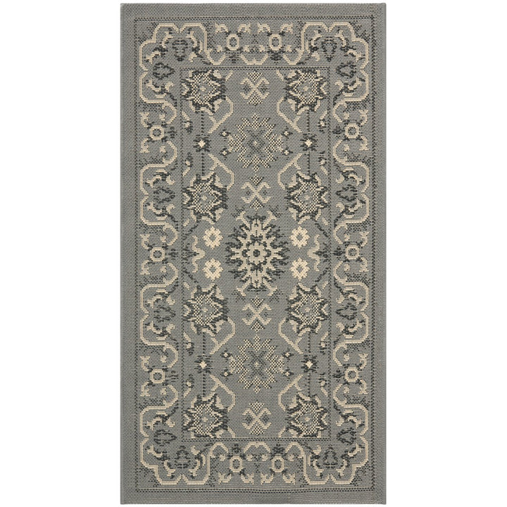 SAFAVIEH Indoor Outdoor CY6727-67 Courtyard Grey / Cream Rug Image 1