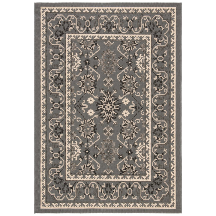 SAFAVIEH Indoor Outdoor CY6727-67 Courtyard Grey / Cream Rug Image 1