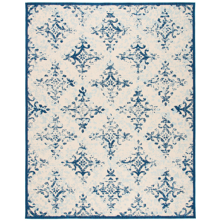 SAFAVIEH Outdoor CY6784-25812 Courtyard Ivory / Navy Rug Image 4