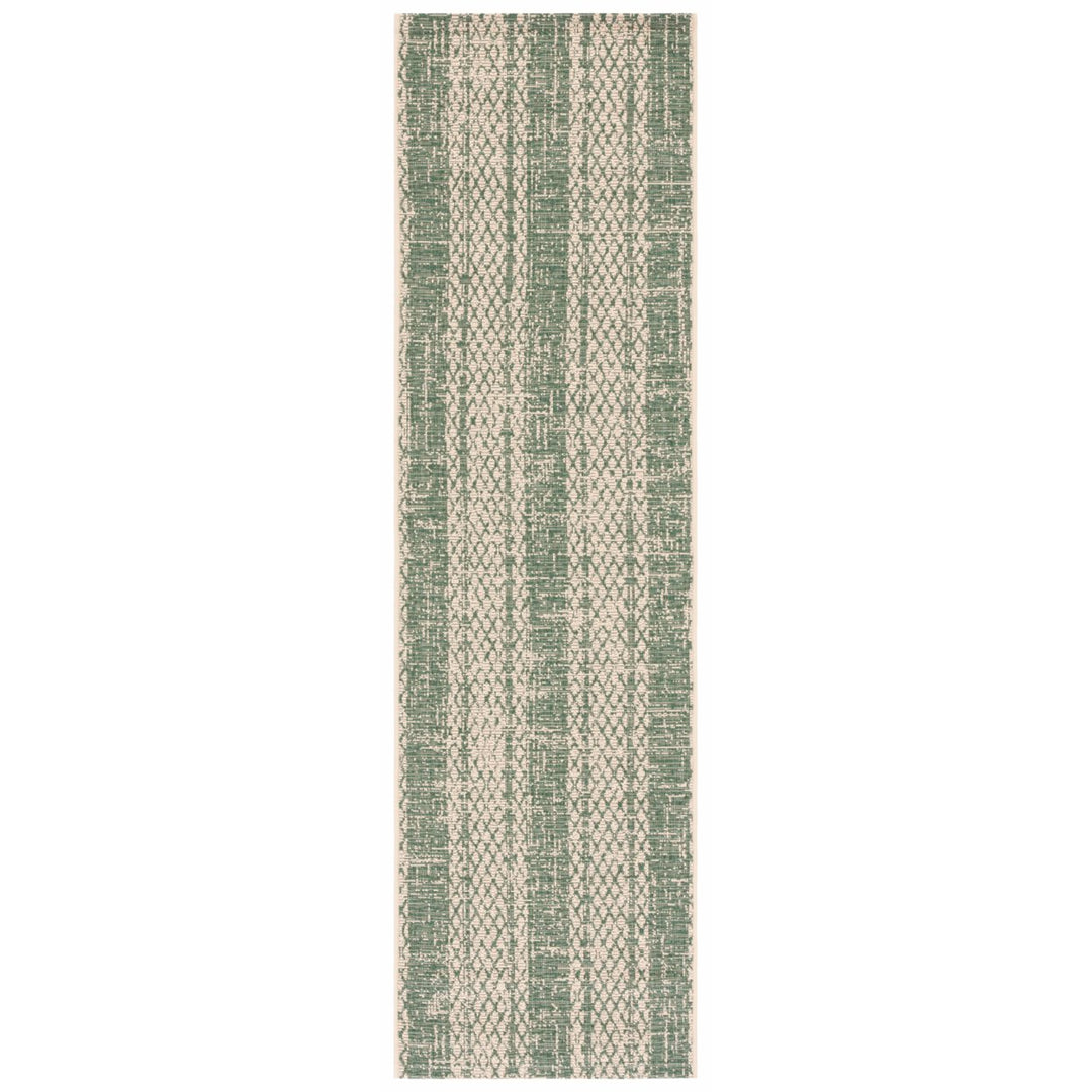 SAFAVIEH Outdoor CY6736-32212 Courtyard Beige / Dark Green Rug Image 1