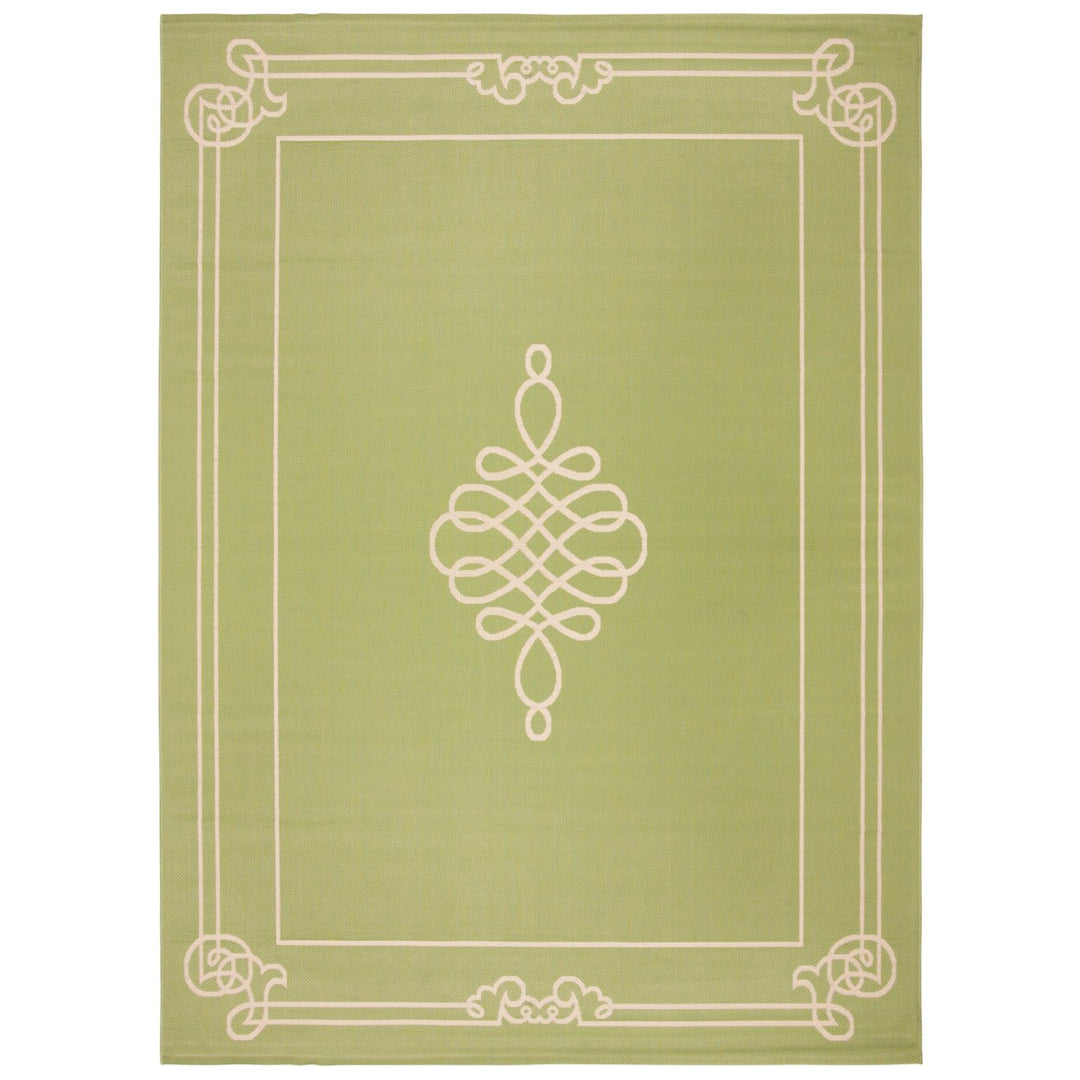 SAFAVIEH Indoor Outdoor CY6788-24 Courtyard Green / Creme Rug Image 1