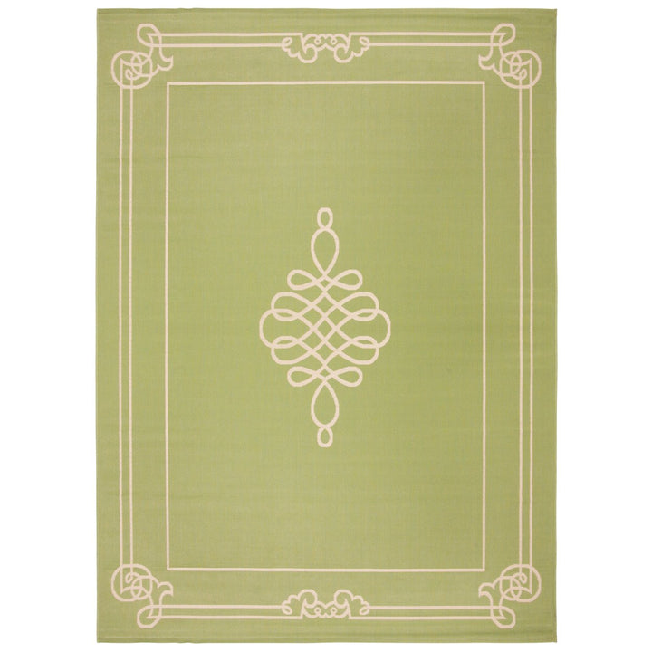 SAFAVIEH Indoor Outdoor CY6788-24 Courtyard Green / Creme Rug Image 1