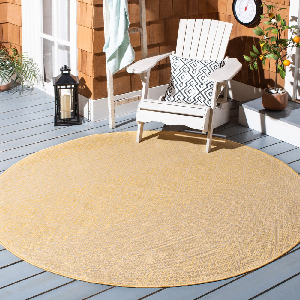 SAFAVIEH Outdoor CY6787-30621 Courtyard Beige / Gold Rug Image 2