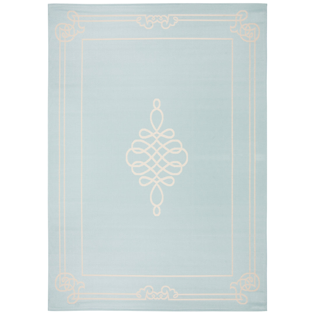 SAFAVIEH Indoor Outdoor CY6788-25 Courtyard Aqua / Cream Rug Image 3