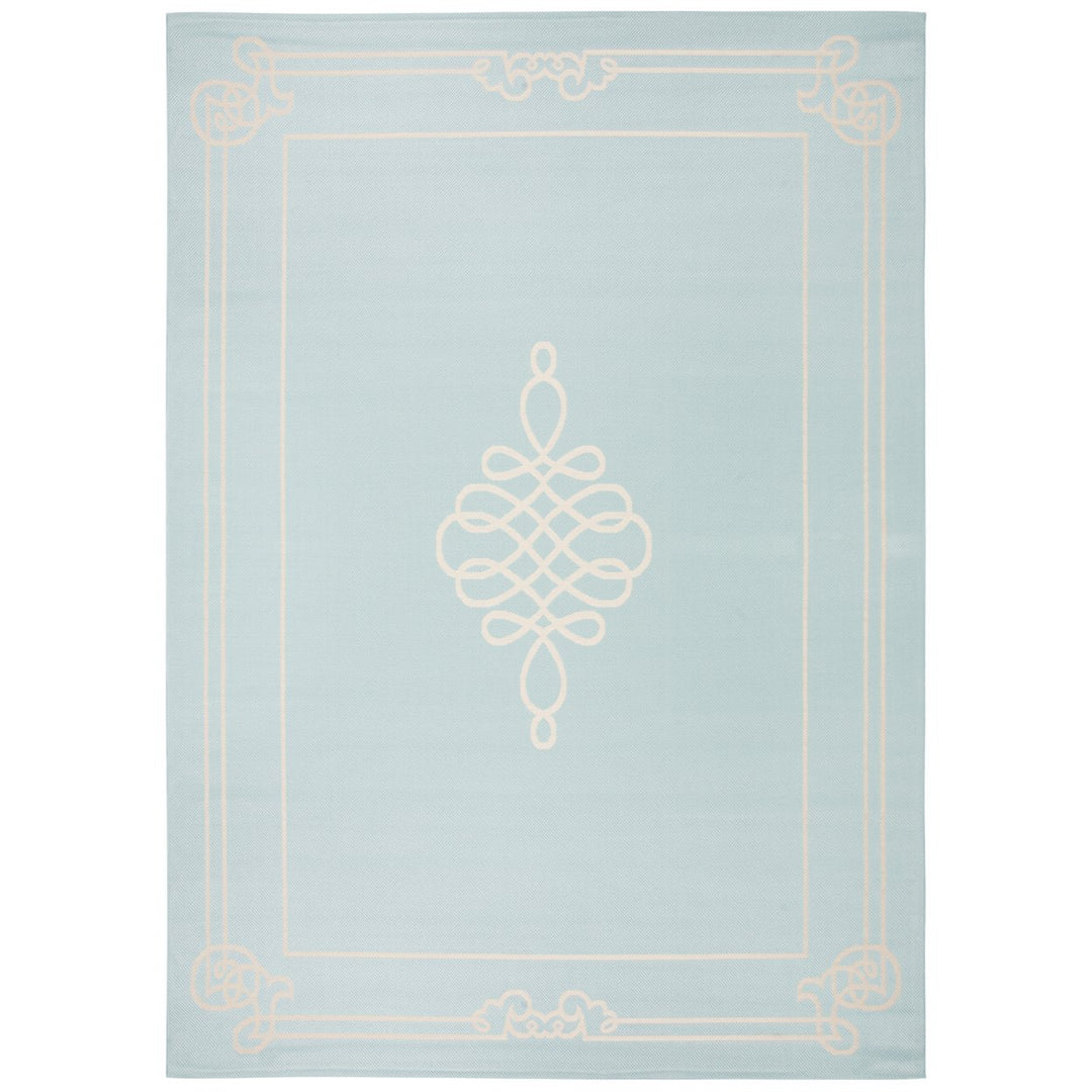 SAFAVIEH Indoor Outdoor CY6788-25 Courtyard Aqua / Cream Rug Image 1