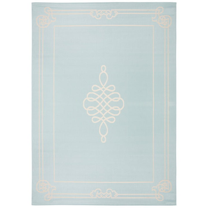 SAFAVIEH Indoor Outdoor CY6788-25 Courtyard Aqua / Cream Rug Image 1