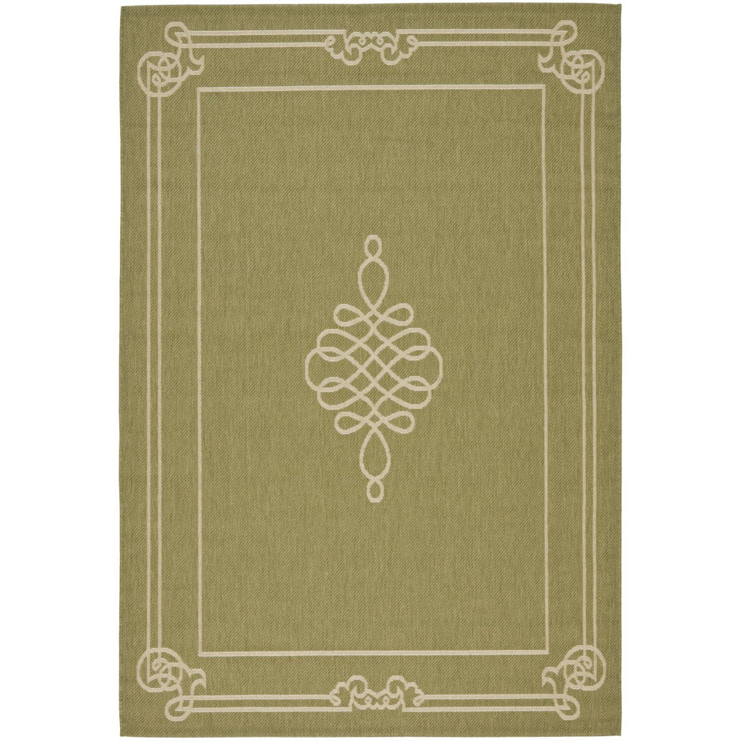 SAFAVIEH Indoor Outdoor CY6788-24 Courtyard Green / Creme Rug Image 1