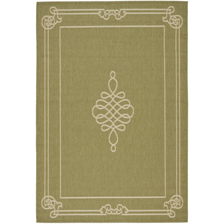 SAFAVIEH Indoor Outdoor CY6788-24 Courtyard Green / Creme Rug Image 1