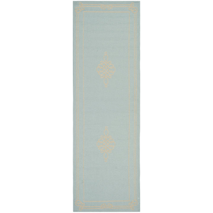 SAFAVIEH Indoor Outdoor CY6788-25 Courtyard Aqua / Cream Rug Image 7