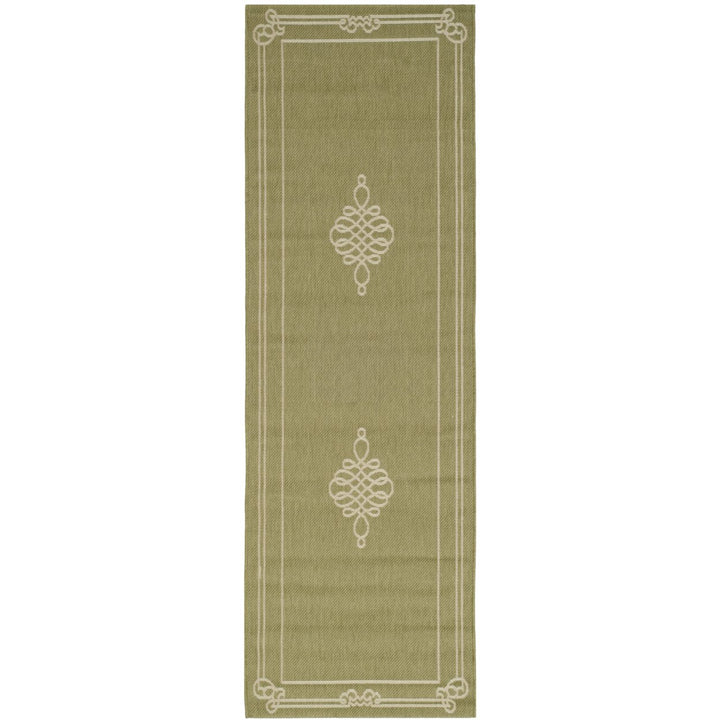 SAFAVIEH Indoor Outdoor CY6788-24 Courtyard Green / Creme Rug Image 1