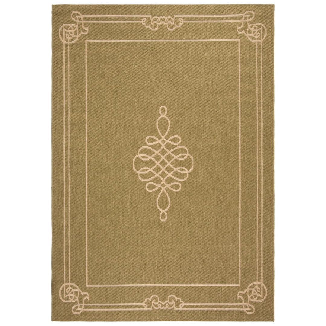 SAFAVIEH Indoor Outdoor CY6788-24 Courtyard Green / Creme Rug Image 1