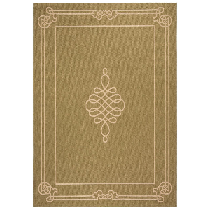 SAFAVIEH Indoor Outdoor CY6788-24 Courtyard Green / Creme Rug Image 1