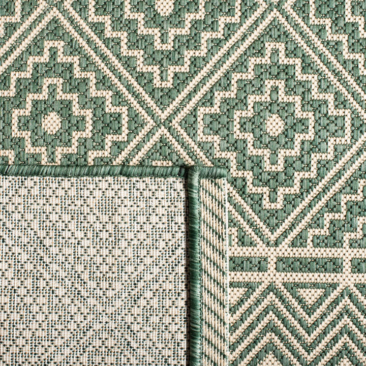 SAFAVIEH Outdoor CY6787-32221 Courtyard Dark Green / Beige Rug Image 8