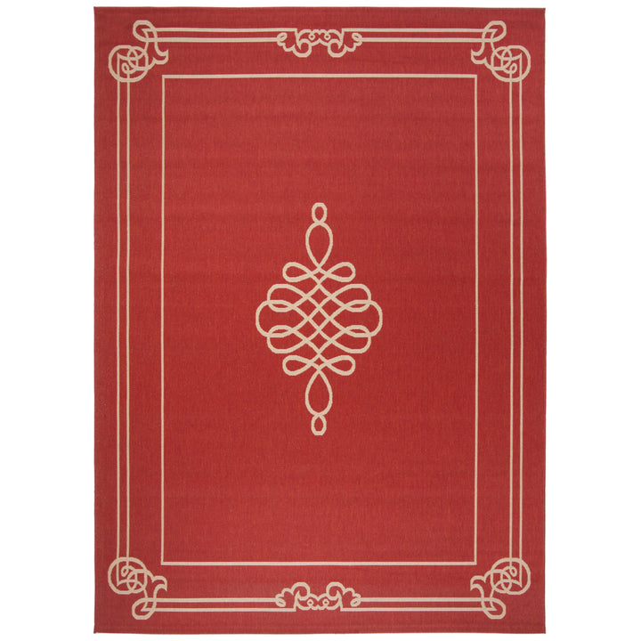 SAFAVIEH Outdoor CY6788-28 Courtyard Collection Red / Creme Rug Image 1