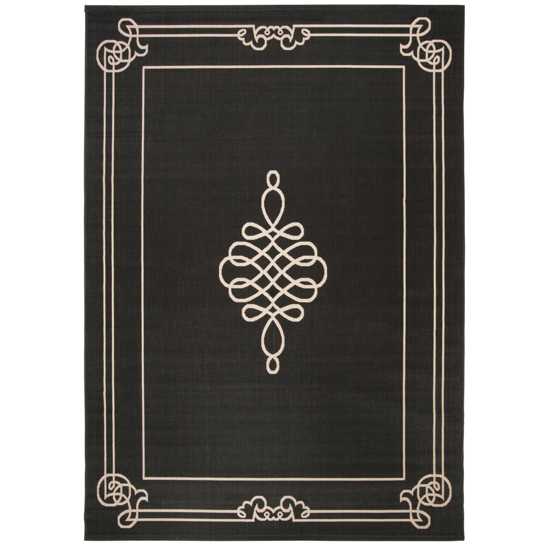 SAFAVIEH Indoor Outdoor CY6788-26 Courtyard Black / Creme Rug Image 1