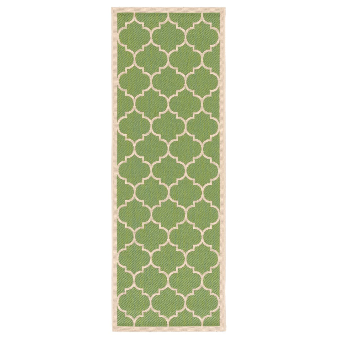 SAFAVIEH Indoor Outdoor CY6914-244 Courtyard Green / Beige Rug Image 2