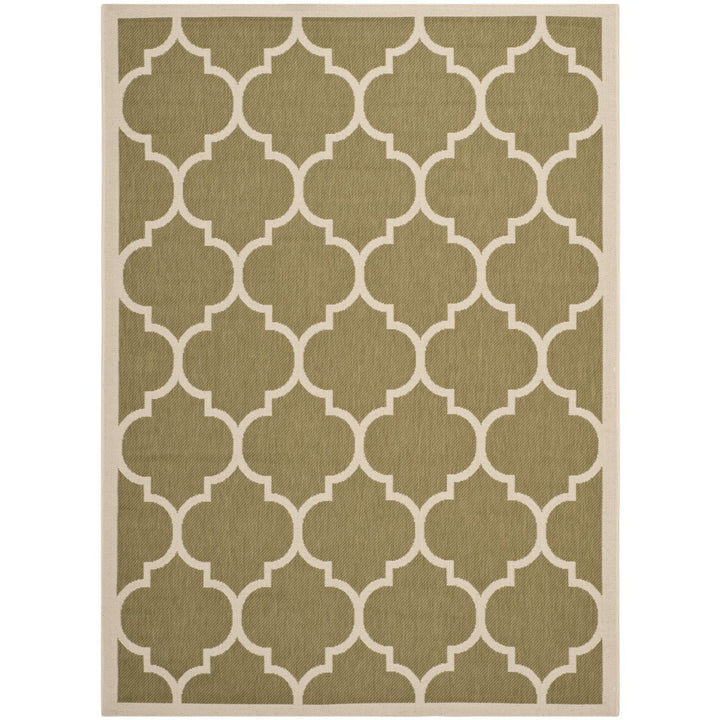 SAFAVIEH Indoor Outdoor CY6914-244 Courtyard Green / Beige Rug Image 1