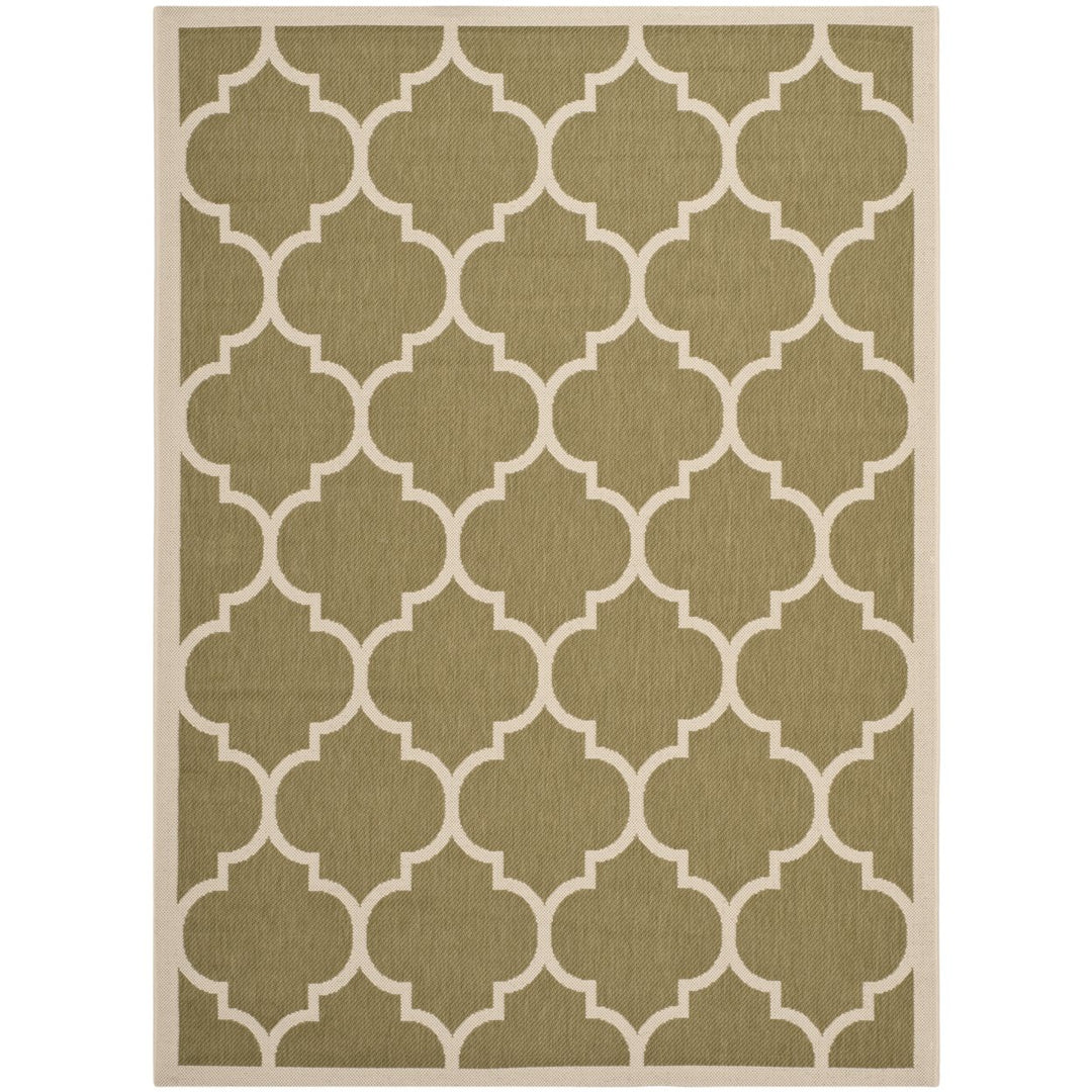 SAFAVIEH Indoor Outdoor CY6914-244 Courtyard Green / Beige Rug Image 1