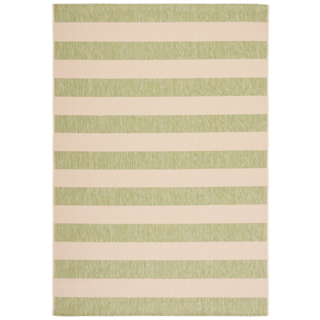 SAFAVIEH Outdoor CY6812-21812 Courtyard Beige / Sage Green Rug Image 1