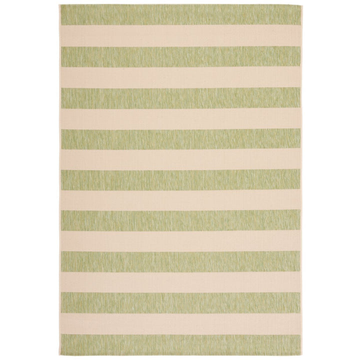 SAFAVIEH Outdoor CY6812-21812 Courtyard Beige / Sage Green Rug Image 1