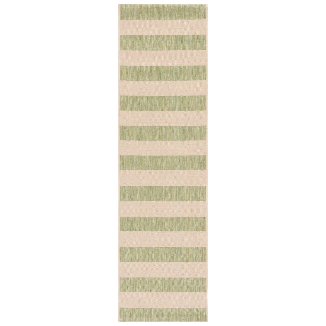 SAFAVIEH Outdoor CY6812-21812 Courtyard Beige / Sage Green Rug Image 1