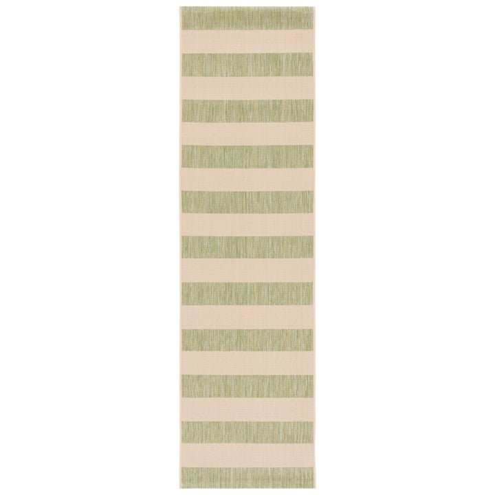 SAFAVIEH Outdoor CY6812-21812 Courtyard Beige / Sage Green Rug Image 1