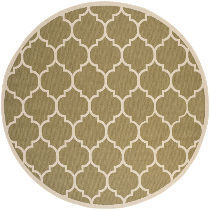 SAFAVIEH Indoor Outdoor CY6914-244 Courtyard Green / Beige Rug Image 1