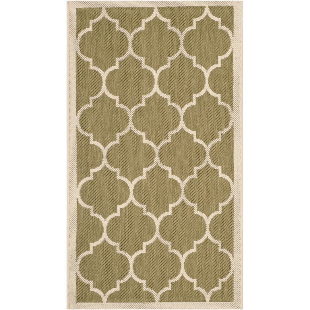 SAFAVIEH Indoor Outdoor CY6914-244 Courtyard Green / Beige Rug Image 8