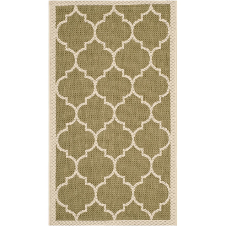 SAFAVIEH Indoor Outdoor CY6914-244 Courtyard Green / Beige Rug Image 8