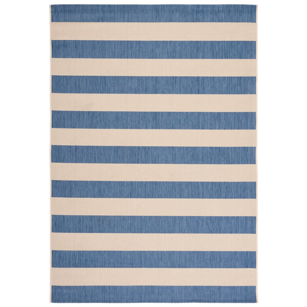 SAFAVIEH Outdoor CY6812-23312 Courtyard Beige / Blue Rug Image 1