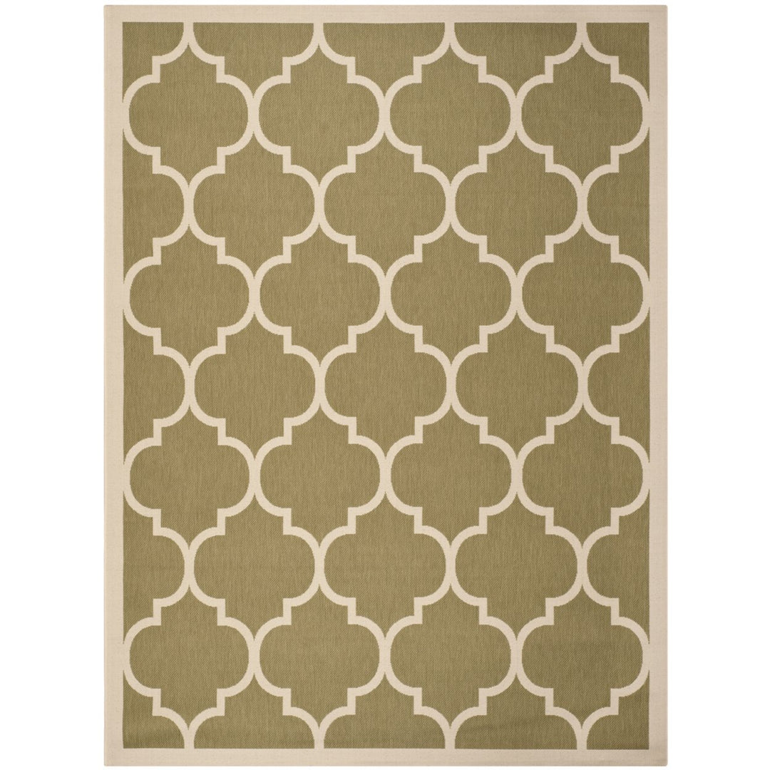 SAFAVIEH Indoor Outdoor CY6914-244 Courtyard Green / Beige Rug Image 1