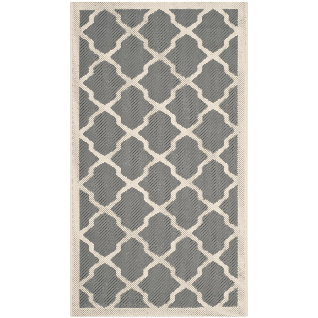 SAFAVIEH Outdoor CY6903-246 Courtyard Anthracite / Beige Rug Image 1