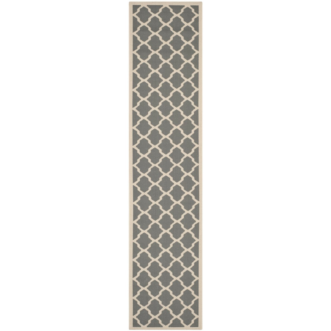 SAFAVIEH Outdoor CY6903-246 Courtyard Anthracite / Beige Rug Image 1