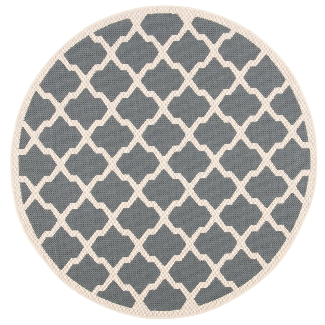 SAFAVIEH Outdoor CY6903-246 Courtyard Anthracite / Beige Rug Image 1