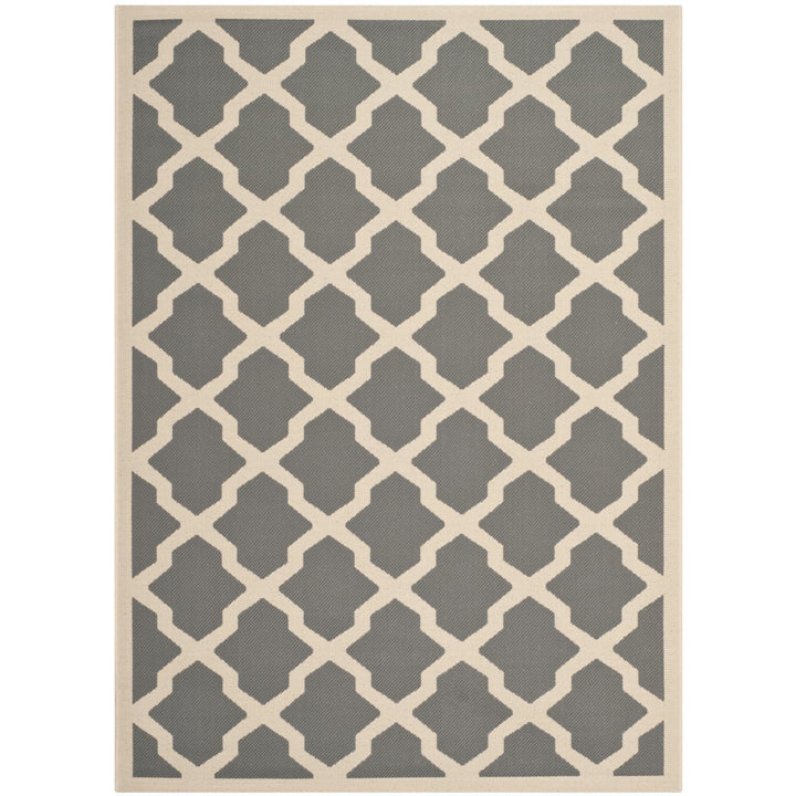 SAFAVIEH Outdoor CY6903-246 Courtyard Anthracite / Beige Rug Image 1