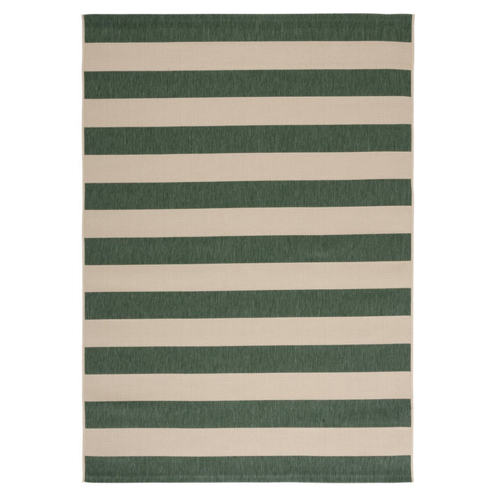 SAFAVIEH Outdoor CY6812-32212 Courtyard Beige / Dark Green Rug Image 1